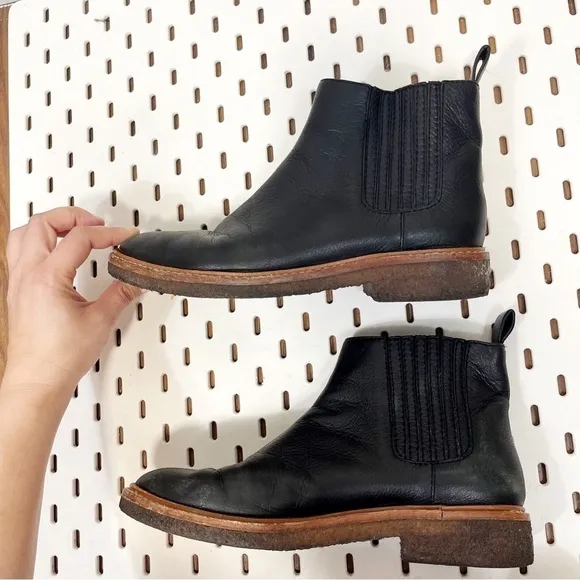 LOEFFLER RANDALL Black Soft Leather Ankle Chelsea Boots - Womens 7.5