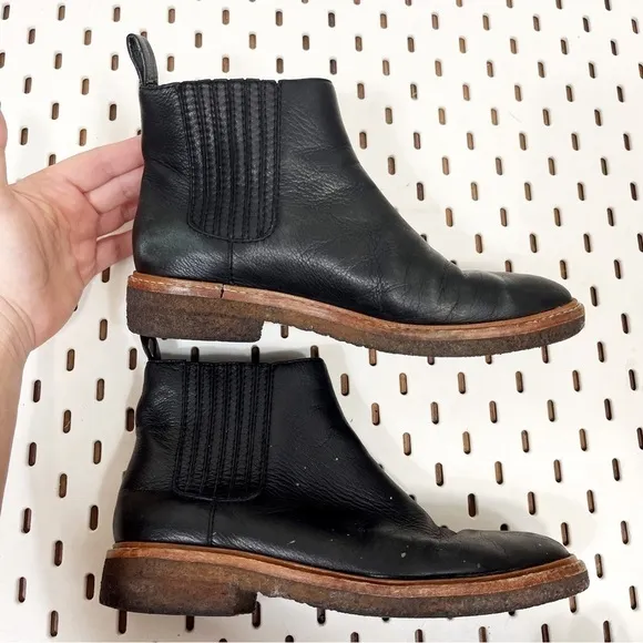 LOEFFLER RANDALL Black Soft Leather Ankle Chelsea Boots - Womens 7.5