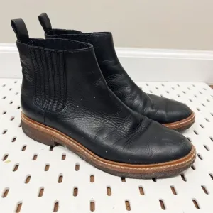 LOEFFLER RANDALL Black Soft Leather Ankle Chelsea Boots - Womens 7.5