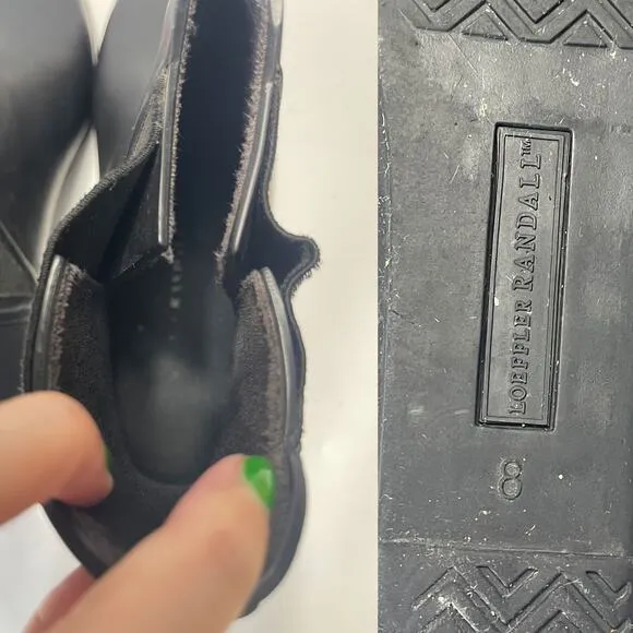 LOEFFLER RANDALL Rain Slip on Chelsea Boots in Black Size 8