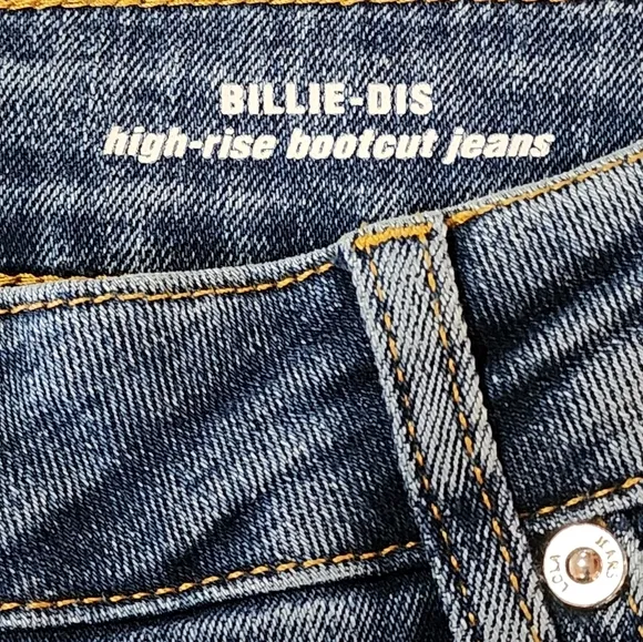 Lola Jeans Billie-DIS High-Rise Bootcut Denim Size 32 Medium Wash Distressed