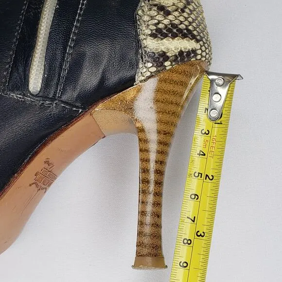 Los Altos Womens Size 7 Western Boots Python Snake Leather Heel Pointy Toe Ankle
