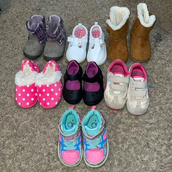 Lot of 7 Baby Girl shoe lot size 5
