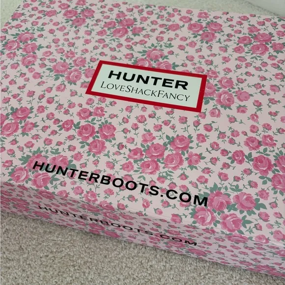 LoveShackFancy Pink and Red Winter Rain Boots