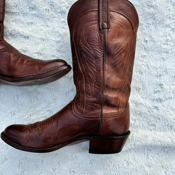 Lucchese 1883 Bart Western Boots Men's Sz 9.5 D Handmade Chocolate Cowhide