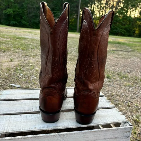 Lucchese 1883 Bart Western Boots Men's Sz 9.5 D Handmade Chocolate Cowhide