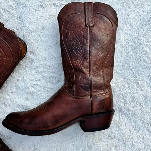 Lucchese 1883 Bart Western Boots Men's Sz 9.5 D Handmade Chocolate Cowhide