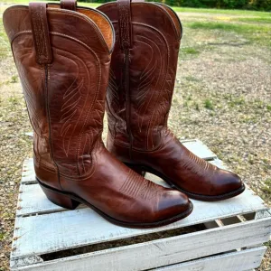 Lucchese 1883 Bart Western Boots Men's Sz 9.5 D Handmade Chocolate Cowhide