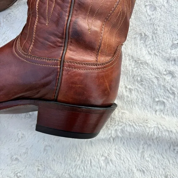 Lucchese 1883 Bart Western Boots Men's Sz 9.5 D Handmade Chocolate Cowhide