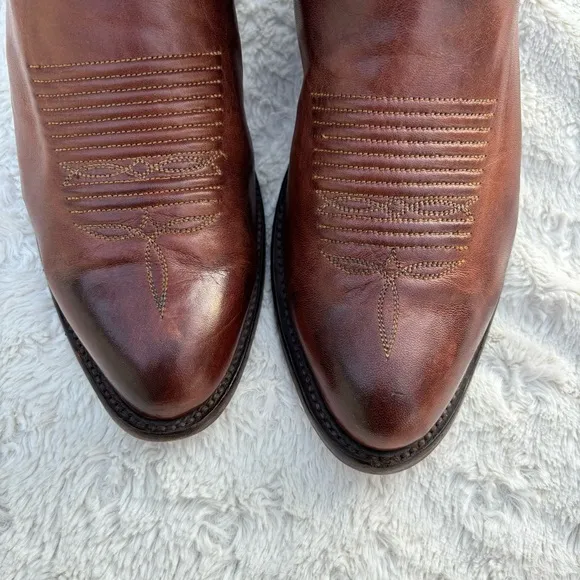 Lucchese 1883 Bart Western Boots Men's Sz 9.5 D Handmade Chocolate Cowhide