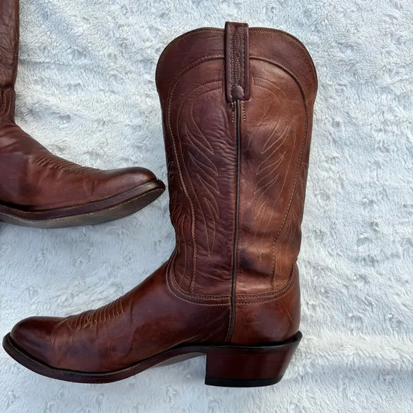 Lucchese 1883 Bart Western Boots Men's Sz 9.5 D Handmade Chocolate Cowhide