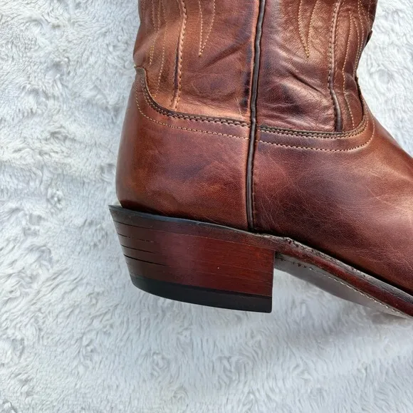 Lucchese 1883 Bart Western Boots Men's Sz 9.5 D Handmade Chocolate Cowhide