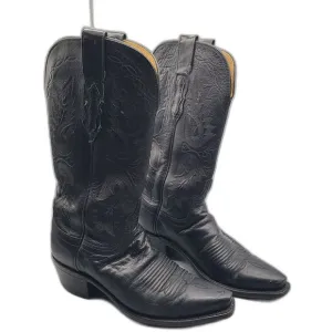 Lucchese 1883 Cowboy Boots Women's Size 6 N4501 Black Leather Embroidered