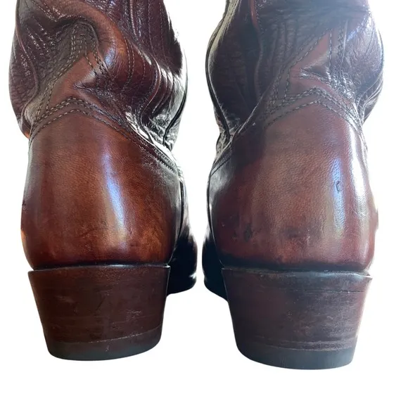 Lucchese Western Leather Cowboy Boots 2083ZZ San Antonio Goat Skin Mens SZ 9.5 D