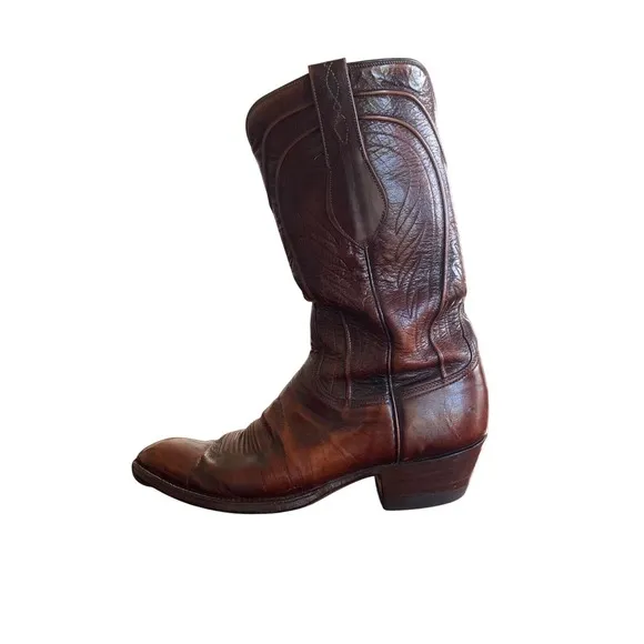 Lucchese Western Leather Cowboy Boots 2083ZZ San Antonio Goat Skin Mens SZ 9.5 D