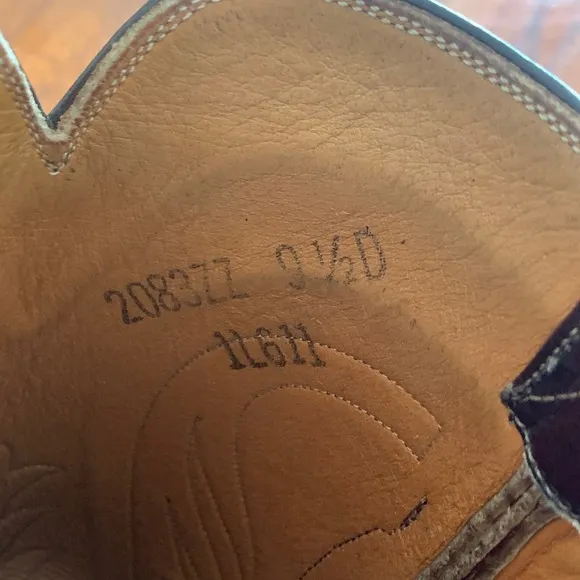 Lucchese Western Leather Cowboy Boots 2083ZZ San Antonio Goat Skin Mens SZ 9.5 D