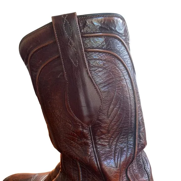 Lucchese Western Leather Cowboy Boots 2083ZZ San Antonio Goat Skin Mens SZ 9.5 D