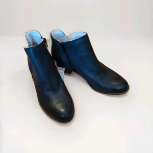 Lucky Brand Banterr2 Boots Womens 7.5M Black Leather Ankle Faux Fur Lining Zip