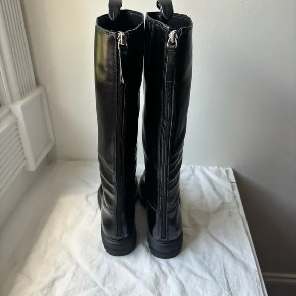Lucky Brand Cirila Boots Leather Neutral Equestrian Riding Bikercore Rock Sz 8