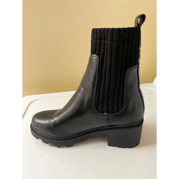 Lulus Jerico Black Slip-On Ankle Boots Size 7 1/2