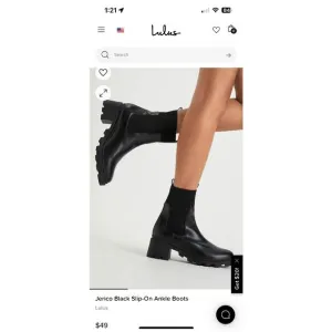 Lulus Jerico Black Slip-On Ankle Boots Size 7 1/2