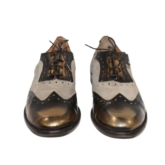 M. Gemi Brown Leather Oxford Dress Shoes Italy Men's Size 9 US 42 EU