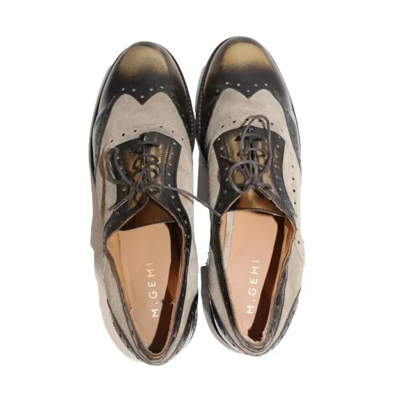 M. Gemi Brown Leather Oxford Dress Shoes Italy Men's Size 9 US 42 EU