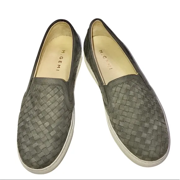 M Gemi Cerchio Leather Woven Slip on Sneakers 40
