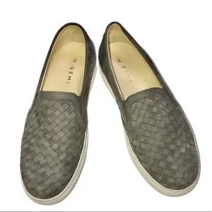 M Gemi Cerchio Leather Woven Slip on Sneakers 40