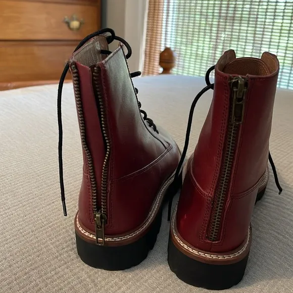 MADEWELL Citywalk Lugsole Leather Lace-Up Boots Women's Size 8 new
