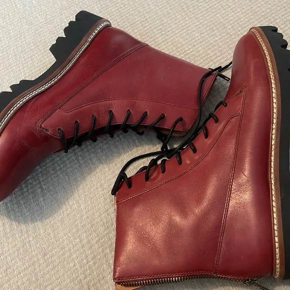 MADEWELL Citywalk Lugsole Leather Lace-Up Boots Women's Size 8 new