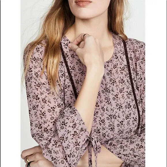 Madewell Long Sleeved Tier Dress in Winter Floral Smoky Lilac!