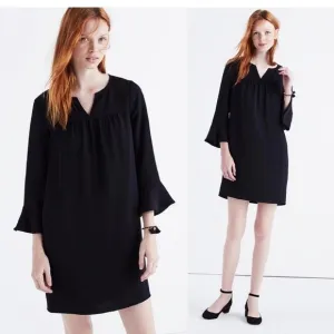 Madewell Pop On Smock Dress Fluterry Bell Sleeves