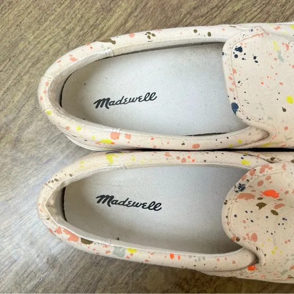 Madewell Sidewalk Paint Splatter Slip on Sneakers Size 9.5