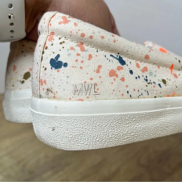 Madewell Sidewalk Paint Splatter Slip on Sneakers Size 9.5