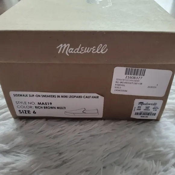 Madewell Sidewalk Slip On Sneakers In Mini Leopard Calf Hair.