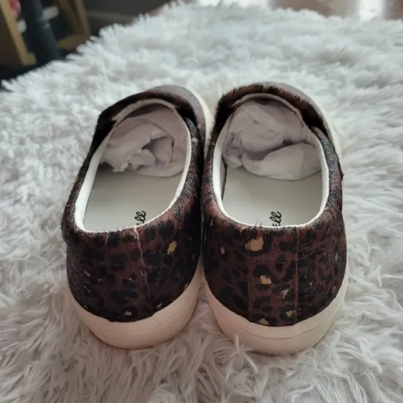 Madewell Sidewalk Slip On Sneakers In Mini Leopard Calf Hair.