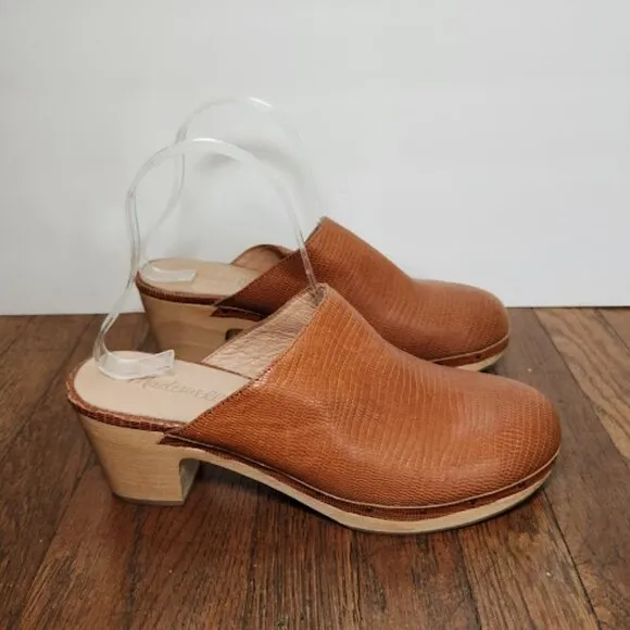 MADEWELL The Ayanna Clog in Lizard Embossed Leather