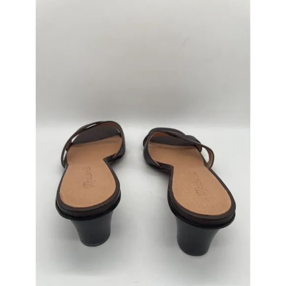 Madewell The Rachelle Kitten Heel Mule Sandal 9.5 Chocolate Raisin NN055 Brown