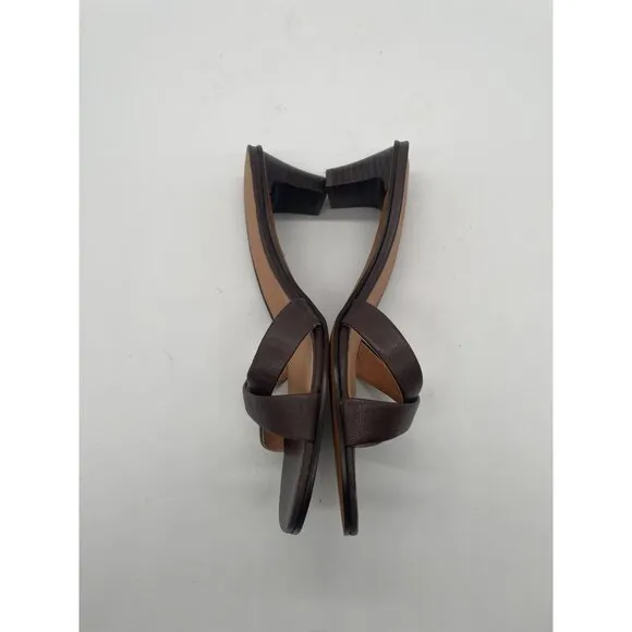 Madewell The Rachelle Kitten Heel Mule Sandal 9.5 Chocolate Raisin NN055 Brown