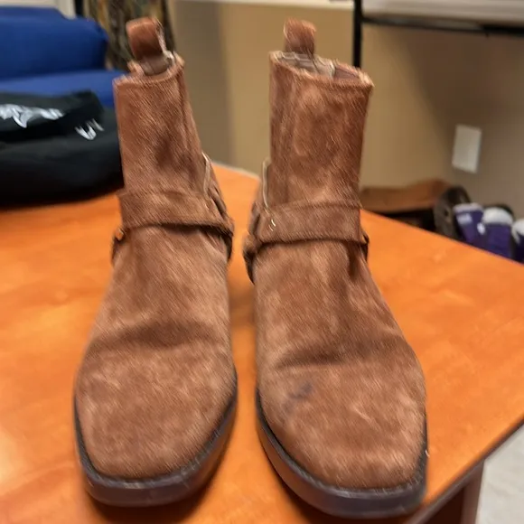 Madewell The Santiago Western Ankle Boot - Dried Maple - Size 9.5 Suede Harness