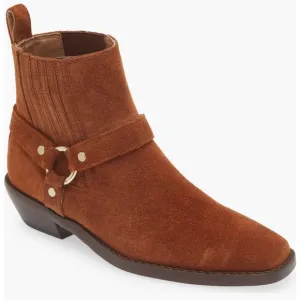 Madewell The Santiago Western Ankle Boot - Dried Maple - Size 9.5 Suede Harness