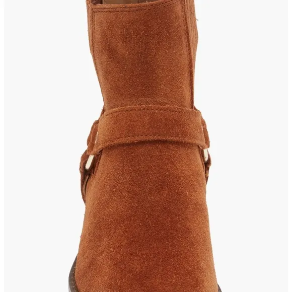 Madewell The Santiago Western Ankle Boot - Dried Maple - Size 9.5 Suede Harness