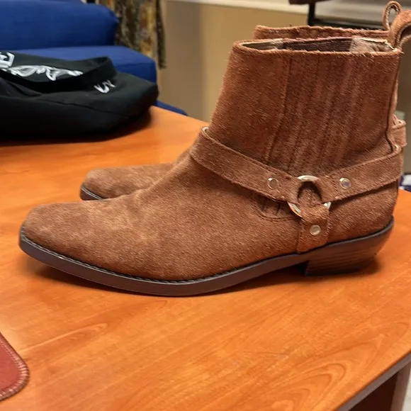 Madewell The Santiago Western Ankle Boot - Dried Maple - Size 9.5 Suede Harness