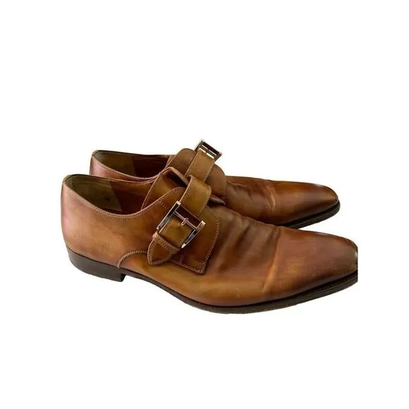Magnanni brown leather dress shoes men's size 10