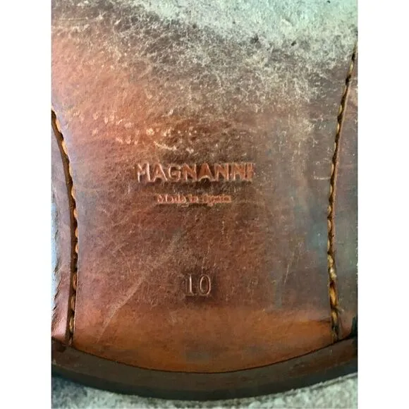 Magnanni brown leather dress shoes men's size 10