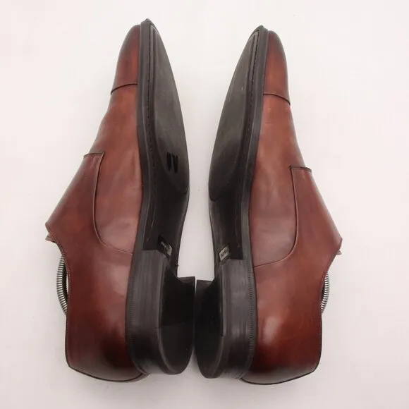 Magnanni Double Monk Strap Men's Size 12 M Brown Leather Cap Toe Dress Shoes
