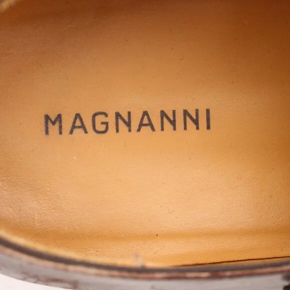 Magnanni Double Monk Strap Men's Size 12 M Brown Leather Cap Toe Dress Shoes