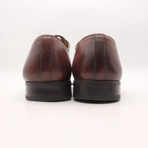 Magnanni Double Monk Strap Men's Size 12 M Brown Leather Cap Toe Dress Shoes
