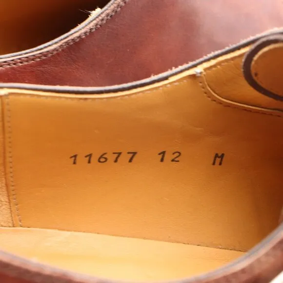 Magnanni Double Monk Strap Men's Size 12 M Brown Leather Cap Toe Dress Shoes